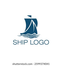 Vector design of boat or ship on the sea