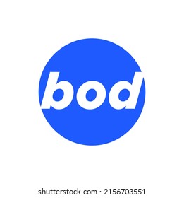 A vector design of bod monogram icon on white blue background