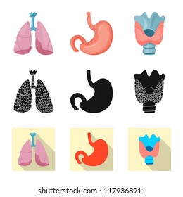 Vector design of body and human icon. Set of body and medical stock symbol for web.