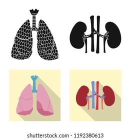 Vector design of body and human icon. Collection of body and medical stock vector illustration.