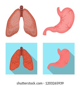 Vector design of body and human icon. Collection of body and medical stock vector illustration.