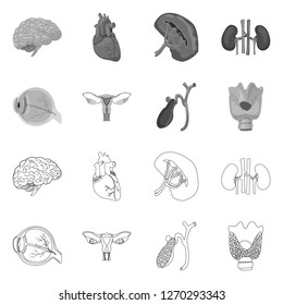 Vector design of body and human icon. Collection of body and medical vector icon for stock.