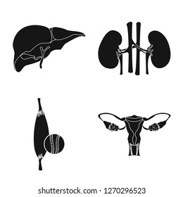 Vector design of body and human icon. Collection of body and medical stock vector illustration.