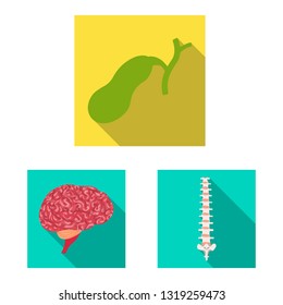 Vector design of body and human icon. Set of body and medical stock vector illustration.