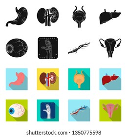 Vector design of body and human icon. Set of body and medical stock vector illustration.