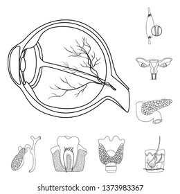 Vector design of body and human icon. Set of body and medical stock symbol for web.