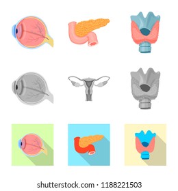Vector design of body and human logo. Collection of body and medical vector icon for stock.