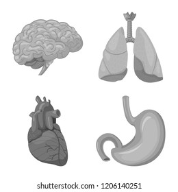 Vector design of body and human logo. Collection of body and medical stock vector illustration.