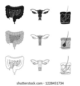 Vector design of body and human logo. Collection of body and medical stock vector illustration.