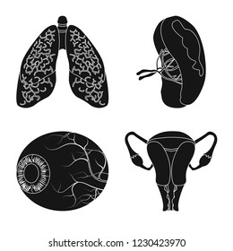Vector design of body and human logo. Set of body and medical vector icon for stock.