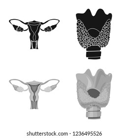 Vector design of body and human logo. Collection of body and medical vector icon for stock.