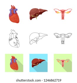 Vector design of body and human logo. Set of body and medical vector icon for stock.