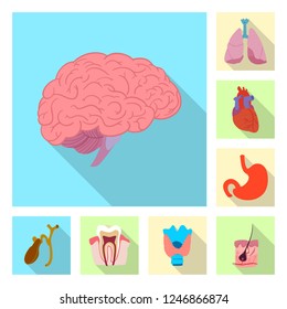 Vector design of body and human logo. Set of body and medical stock symbol for web.