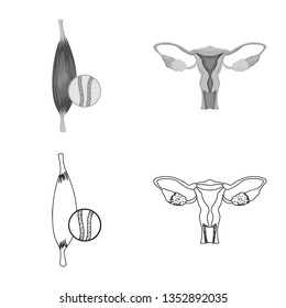 Vector design of body and human logo. Collection of body and medical vector icon for stock.
