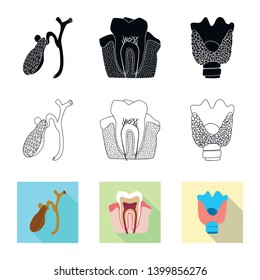 Vector design of body and human logo. Set of body and medical stock symbol for web.
