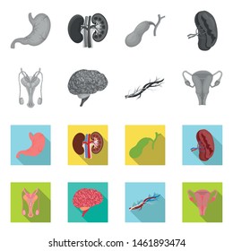 Vector design of body and human logo. Set of body and medical stock symbol for web.