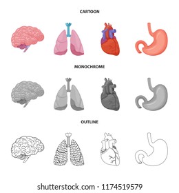 Vector design of body and human sign. Set of body and medical vector icon for stock.
