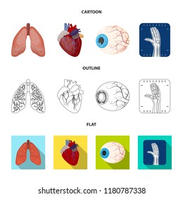 Vector design of body and human sign. Set of body and medical stock symbol for web.