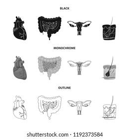 Vector design of body and human sign. Collection of body and medical stock vector illustration.
