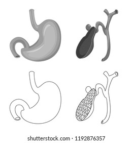 Vector design of body and human sign. Collection of body and medical stock vector illustration.
