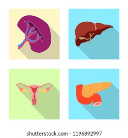 Vector design of body and human sign. Set of body and medical vector icon for stock.