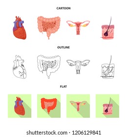 Vector design of body and human sign. Set of body and medical stock symbol for web.