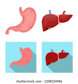 Vector design of body and human sign. Set of body and medical vector icon for stock.