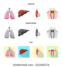 Vector design of body and human sign. Collection of body and medical stock symbol for web.