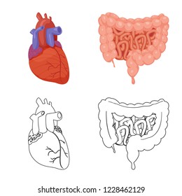 Vector design of body and human sign. Collection of body and medical stock vector illustration.