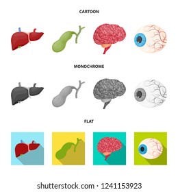Vector design of body and human sign. Collection of body and medical stock vector illustration.