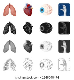 Vector design of body and human sign. Set of body and medical stock symbol for web.