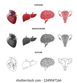 Vector design of body and human sign. Collection of body and medical stock vector illustration.