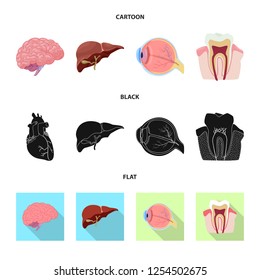 Vector design of body and human sign. Set of body and medical vector icon for stock.