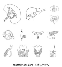 Vector design of body and human sign. Collection of body and medical stock vector illustration.