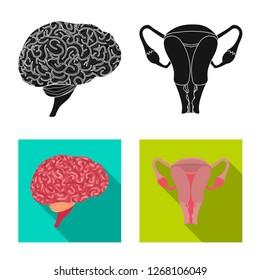Vector design of body and human sign. Collection of body and medical stock vector illustration.