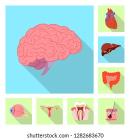 Vector design of body and human sign. Collection of body and medical stock vector illustration.