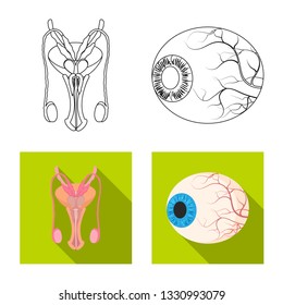 Vector design of body and human sign. Collection of body and medical stock vector illustration.