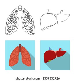 Vector design of body and human sign. Collection of body and medical vector icon for stock.
