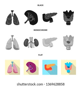 Vector design of body and human sign. Collection of body and medical stock symbol for web.