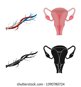Vector design of body and human sign. Set of body and medical stock symbol for web.