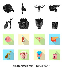 Vector design of body and human sign. Set of body and medical stock symbol for web.