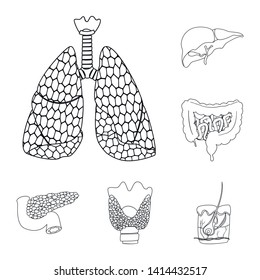 Vector design of body and human sign. Collection of body and medical stock symbol for web.