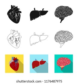 Vector design of body and human symbol. Collection of body and medical stock vector illustration.