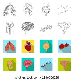 Vector design of body and human symbol. Collection of body and medical stock symbol for web.