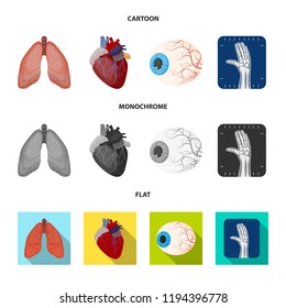 Vector design of body and human symbol. Set of body and medical stock symbol for web.