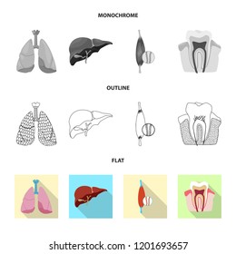 Vector design of body and human symbol. Collection of body and medical stock symbol for web.