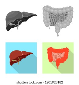 Vector design of body and human symbol. Collection of body and medical vector icon for stock.