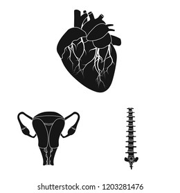 Vector design of body and human symbol. Collection of body and medical vector icon for stock.