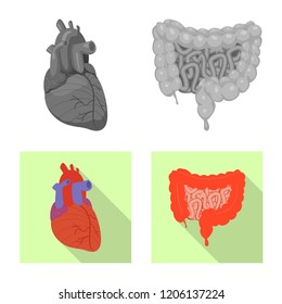 Vector design of body and human symbol. Set of body and medical stock vector illustration.