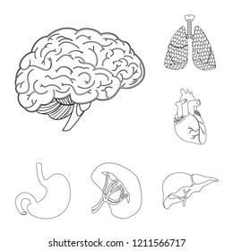Vector design of body and human symbol. Collection of body and medical stock vector illustration.
